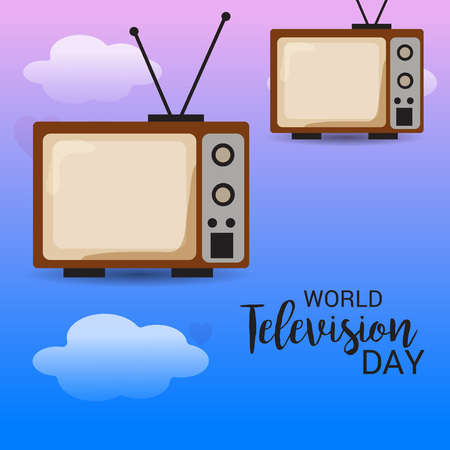 World Television day on blue background illustration.のイラスト素材