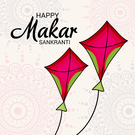Happy Makar Sankranti greeting card vectorのイラスト素材
