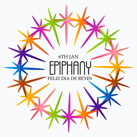 Happy Epiphany card template design.のイラスト素材