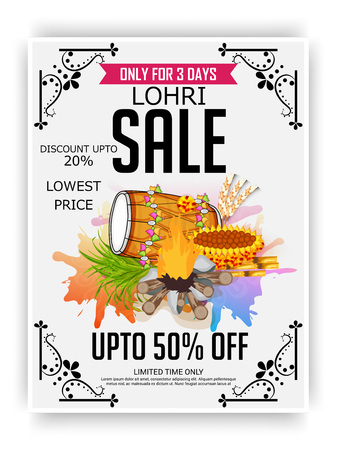 Happy Lohri sale banner design.のイラスト素材