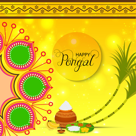 Happy pongal illustrationのイラスト素材