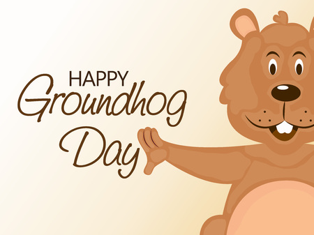 Happy Groundhog Day.のイラスト素材