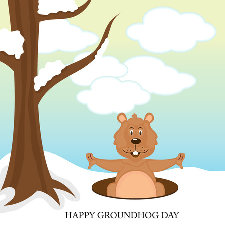 Happy Groundhog Day.のイラスト素材