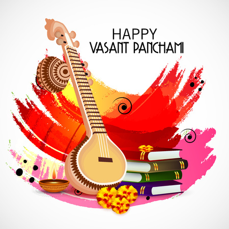 Happy Vasant Panchami. Vector illustration.のイラスト素材