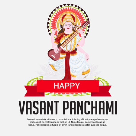 Vasant Panchami. Vector illustration.のイラスト素材