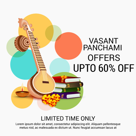 Vasant Panchami. Vector illustration.のイラスト素材