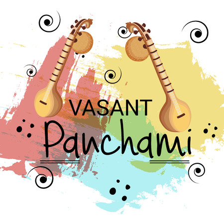 Vasant Panchami. Vector illustration.のイラスト素材