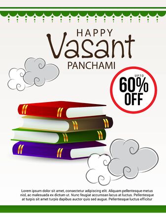 Vasant Panchami offers flyer. Vector illustration.のイラスト素材