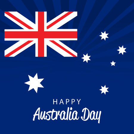 World Australia Day blue background Vector illustration.のイラスト素材