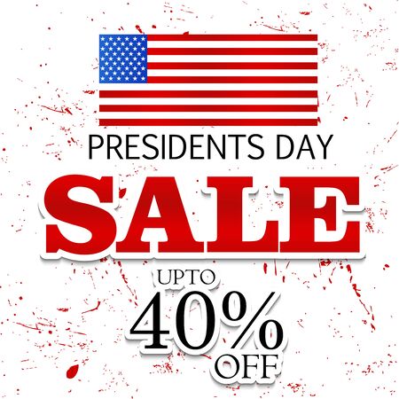Happy Presidents Day sale  up to 40% with US flagのイラスト素材