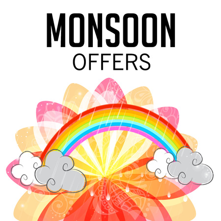 Happy Monsoon Offer illustration.のイラスト素材