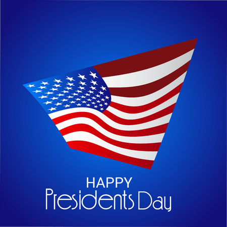 Happy Presidents Day Vector illustration with USA flag on blue background.のイラスト素材