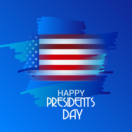 Happy Presidents Day Vector illustration with USA flag on blue background.のイラスト素材