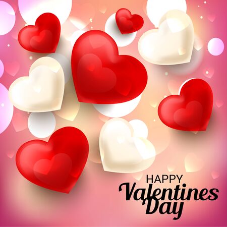 Happy Valentines Day card with abstract heart designのイラスト素材