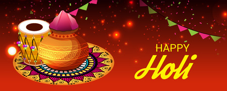 Happy Holi banner templateのイラスト素材