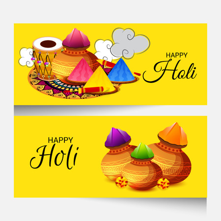 Happy Holi greeting card templateのイラスト素材