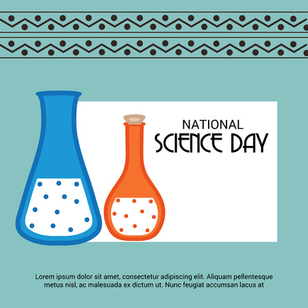 National Science Day with test tubeのイラスト素材