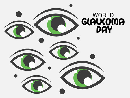 World Glaucoma Day banner in gray color backgroundのイラスト素材