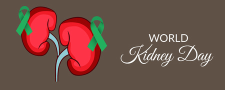 World Kidney Day banner design on brown backgroundのイラスト素材