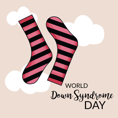 World Down Syndrome Day with foot socks.のイラスト素材
