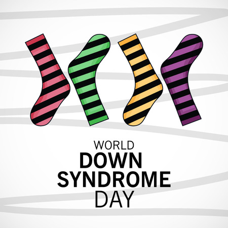 World Down Syndrome Day with foot socks.のイラスト素材