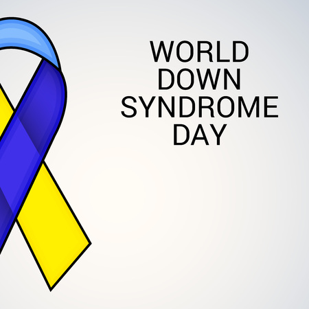 World Down Syndrome Day with ribbon.のイラスト素材