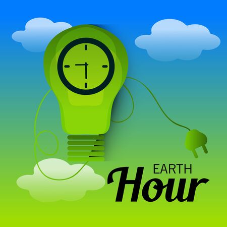 Earth Hour isolated on colorful background.のイラスト素材