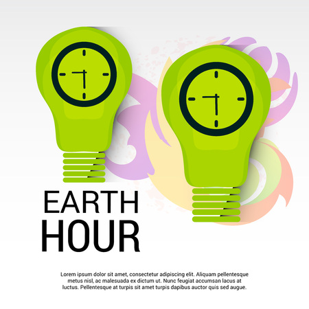 Earth Hour banner cartoon design illustration conceptのイラスト素材