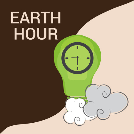 Earth Hour isolated on plain background.のイラスト素材
