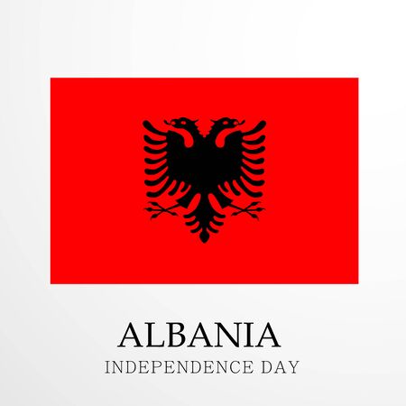 Albania Independence Day text  with flag of Albania illustration.のイラスト素材