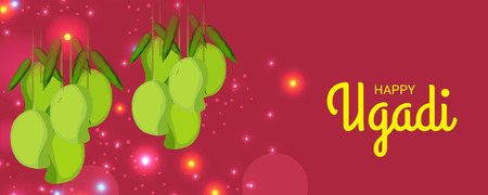Happy Ugadi banner design concept.のイラスト素材