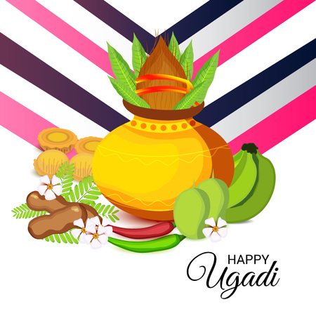 Happy Ugadi poster design.のイラスト素材