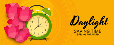 Daylight Saving Time banner poster background designのイラスト素材