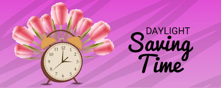 Daylight Saving Time banner poster background designのイラスト素材