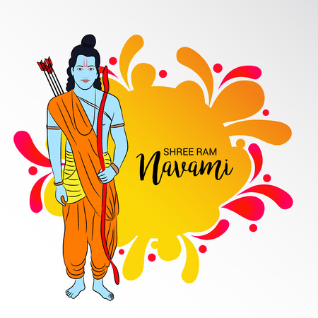 Happy Ram Navami vector illustration.のイラスト素材