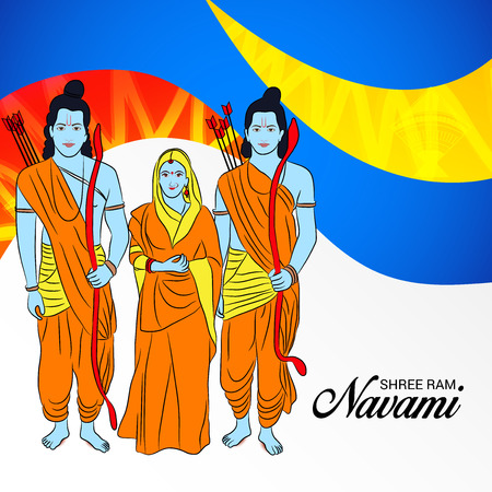 Happy Ram Navami vector illustration.のイラスト素材