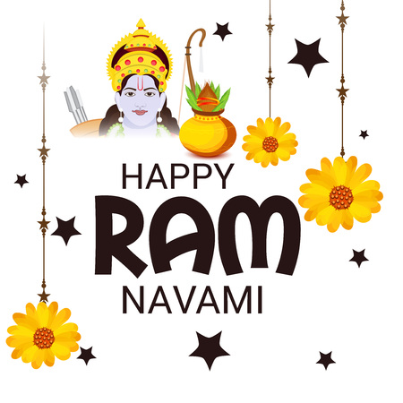 Happy Ram Navami vector illustration.のイラスト素材