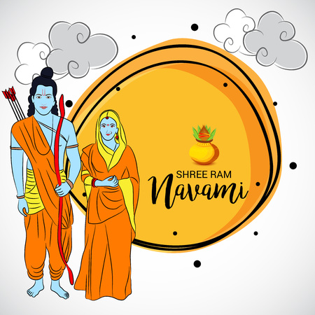 Happy Ram Navami vector illustration.のイラスト素材