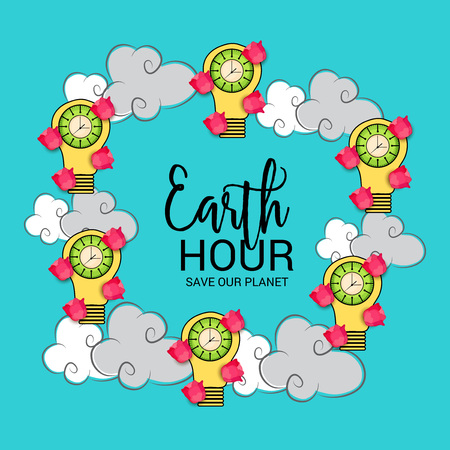 Earth Hour design vector illustrationのイラスト素材