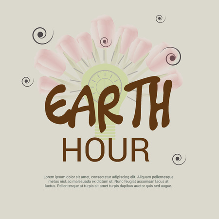 Earth Hour vector illustrationのイラスト素材