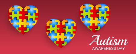 World autism awareness day with colorful design banner.のイラスト素材