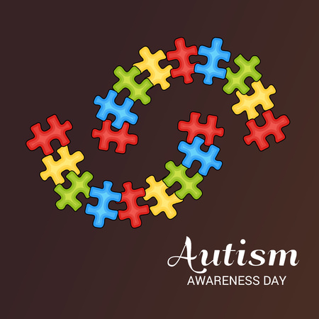 World autism awareness day with colorful designs banner.のイラスト素材