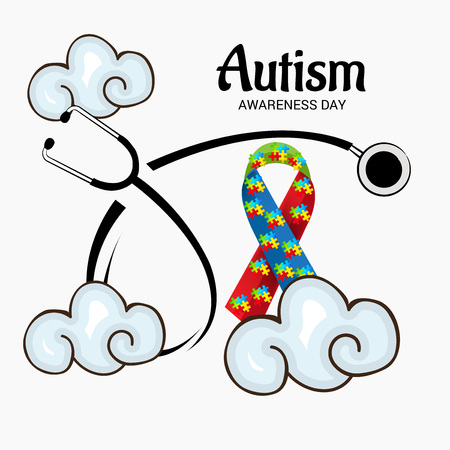 World autism awareness day colorful banner.のイラスト素材