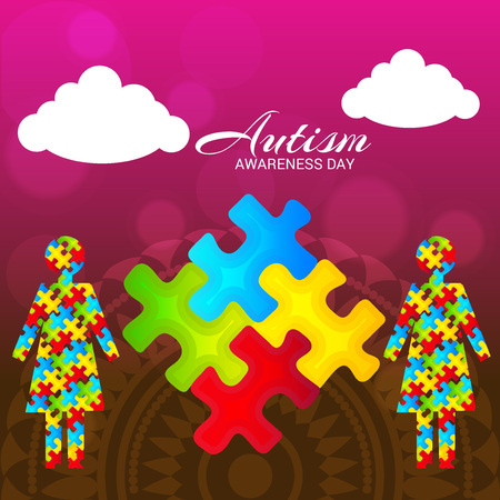 World autism awareness day colorful banner.のイラスト素材