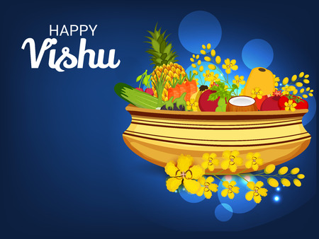 Happy Vishu vector illustration.のイラスト素材