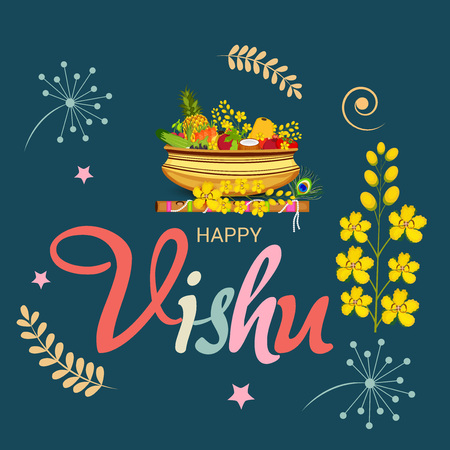 Happy Vishu vector illustration.のイラスト素材