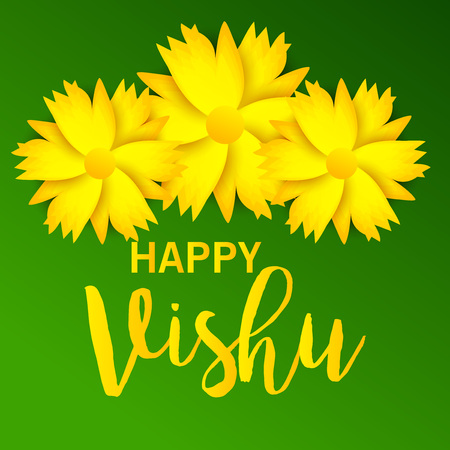 Happy Vishu poster template vector illustration..のイラスト素材