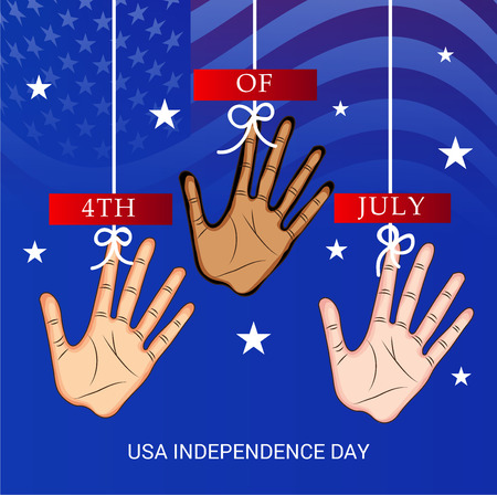 4th of July handsのイラスト素材