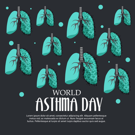 World Asthma Day poster template vector illustration.のイラスト素材