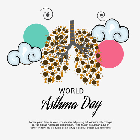 World Asthma Day poster template vector illustration.のイラスト素材
